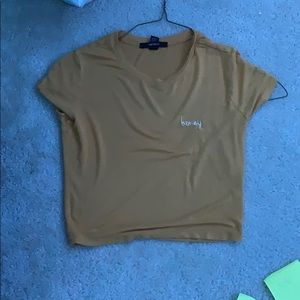 forever 21 yellow crop top with honey on the left